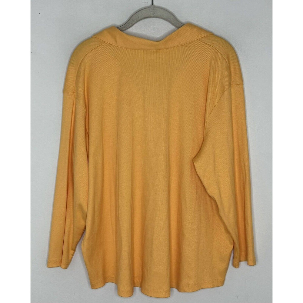 Talbots Sweater Womens Orange Pullover Top Knit Woven Collared Plus Sz 1X New - Picture 5 of 5